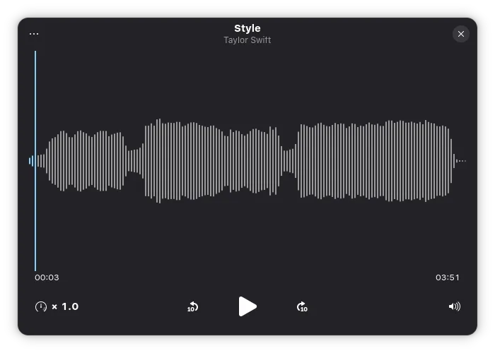 Audio-Datei in Gnome Audio Player