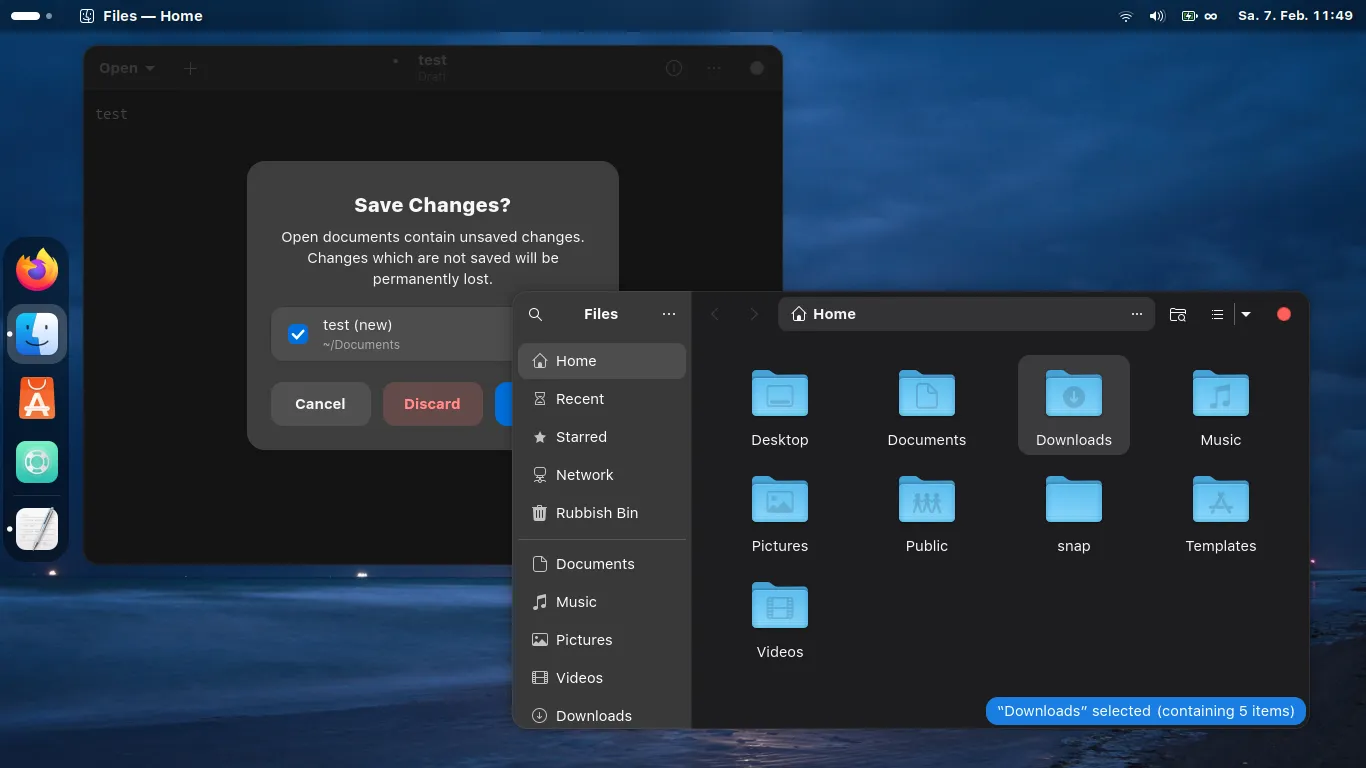 Desktop mit Kiwi-Erweiterungen
